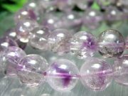 アメジスト エレスチャル ファントム ブレスレット 8.5mm-9mm×22珠前後 淡く可憐なラベンダーカラー 虹が輝く珠も 2月誕生石 アメジストエレスチャル