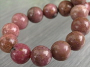 愛知ロードナイト 4A 国産 ロードナイト シリカ ブレスレット 7mm-7.5mm×25珠 最愛のパートナーを見つける石 薔薇輝石 証明書付き 1点もの 愛知県