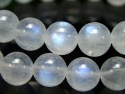 AA ブルー ムーンストーン 月長石 ブレスレット 8mm-8.5mm×23珠前後 月光を思わせるシルキーブルーシラー 愛と予言と透視の石 6月の誕生石 インド産
