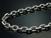 高品質 Silver925 あずき ネックレスチェーン 4面カット 長さ50cm 幅約4mm 金具最大幅約5mm 存在感のある太めタイプ メンズもレディースも