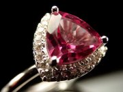 激安宣言 5A ピンクトパーズ リング トリリアントカット 石サイズ縦約7mm 1個売り ジルコニア装飾 極上ピンクカラー シルバーリング ブラジル産 geki-7070C2
