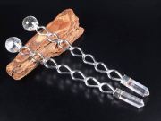 ドロップ型メタル付き ヒマラヤ水晶 マジックワンド 全長約16cm-17cm 1個売り エネルギーチャージに インパクト大 ヒーリングワンド