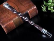 水晶 マジックウッドワンド 長さ約22cm-25cm 1個売り 存在感抜群 魔法の杖モチーフ 天然水晶丸玉&スパイラルウッド ヒーリングワンド タイプB