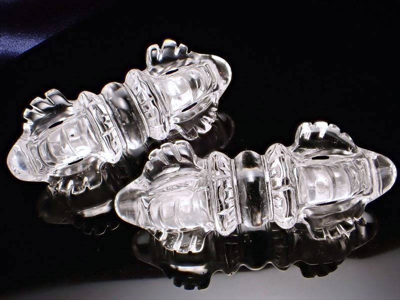 クリスタルヴァジュラ ペンダントトップ 縦約35mm-40mm 水晶ヴァジュラ 天然透明水晶使用 魔障を取り除き結界を張る 金剛杵 ブラジル産