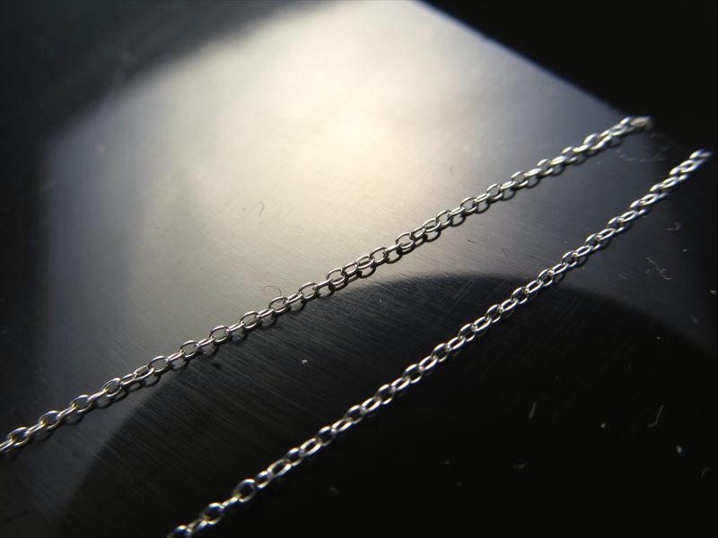 CHN052 45cm あずきチェーン 高品質Silver925 ペンダントトップの相方 チェーン長さ45cm 幅約0.8mm 金具最大幅約3.2mm