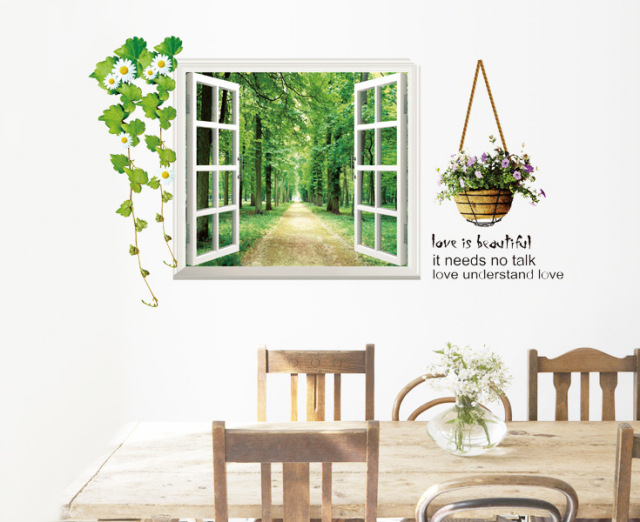 <貼るだけでワクワク>日差しがある森の小道