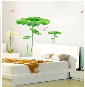 <お手軽に貼れます>おしゃれな蓮の葉