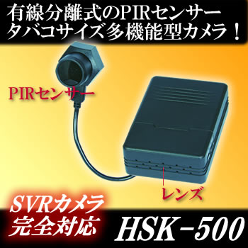 人感PIRセンサー録画対応多機能防犯ビデオカメラ　1080Pタバコサイズレコーダー　SVRカメラの録画装置として【HSK-500】