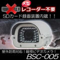大型レコーダー不要！本体でSDカード録画できる屋外防雨型動体検知暗視ビデオカメラ【BSC-005】