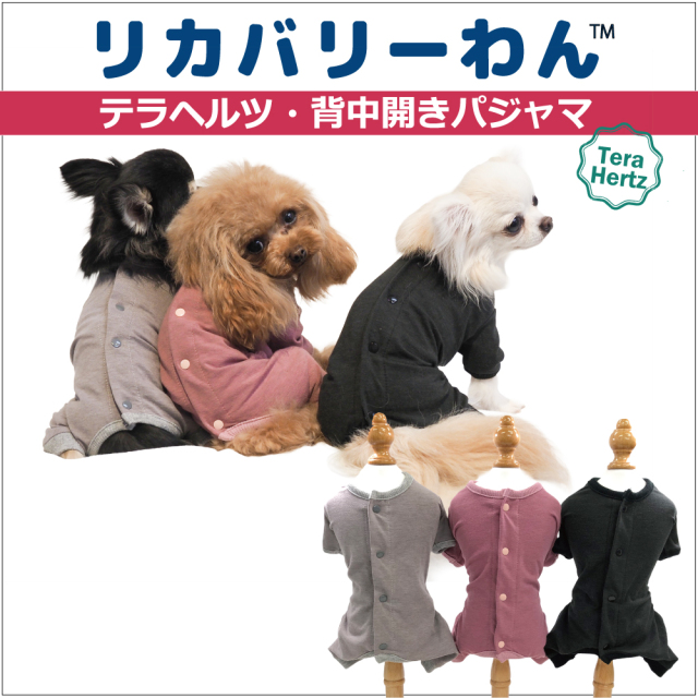 犬リカバリーウェア　ロングセラー人気商品♪【テラヘルツ・背中開きパジャマ】（３色）12016[犬服] 背中開きパジャマ
