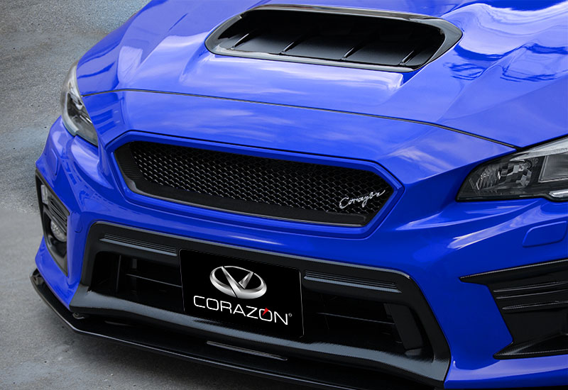 Corazon フロントグリルタイプs カーボン 色付き Wrx Sti S4 Vab Vag D型専用