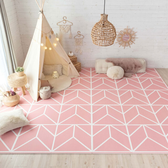 送料無料】プレイマット ジョイントマット モーヴピンク Bonheur