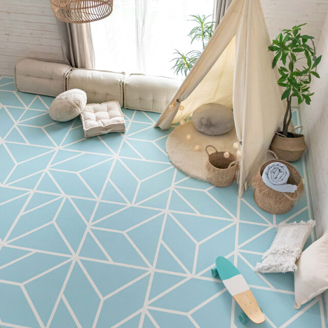 送料無料】プレイマット ジョイントマット ターコイズ Bonheur