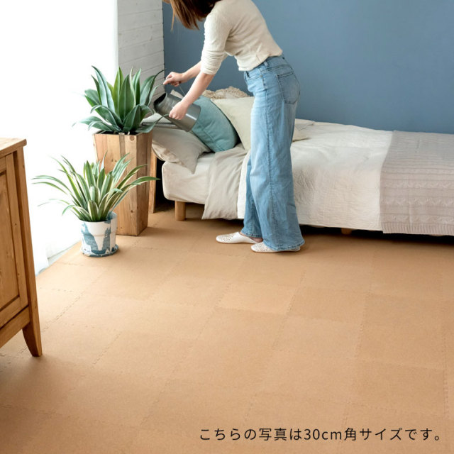 小粒60cmタイプの高品質8mmコルクマット18枚セット（4畳用）