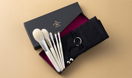 AB-SET5 alba シリーズ化粧筆５本セット/ポーチ（ブラック）