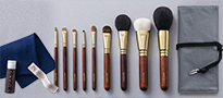 美粧堂化粧筆9本セット（ポーチ・グレー）