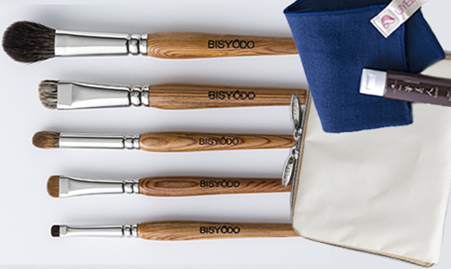 YS-SET5-SW 屋久杉5本セット＋短軸用筆ケース（ホワイト/ブラック）