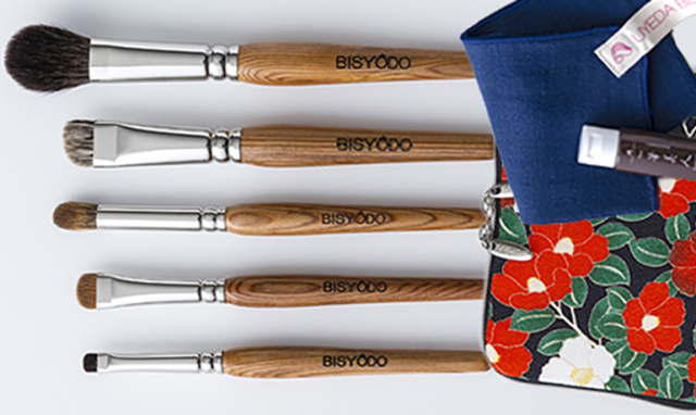 YS-SET5-TBK 屋久杉5本＋短軸用筆ケース（椿）セット