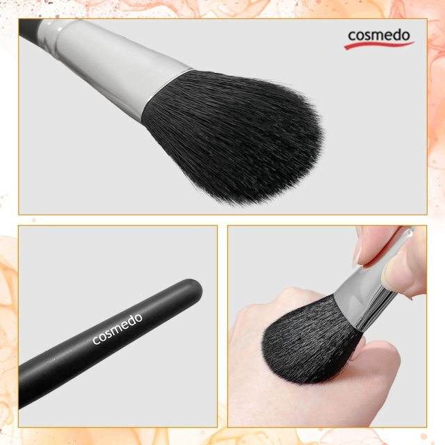 熊野筆 メイクブラシ】熊野筆チークブラシ ( (山羊毛100%) 黒軸