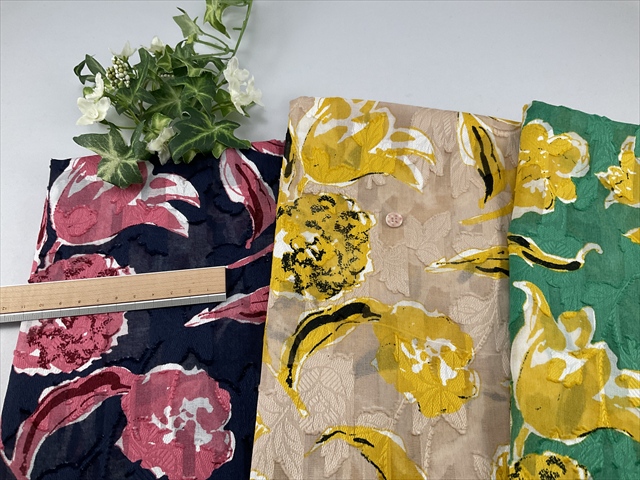 フラワーカットジャガードコットン