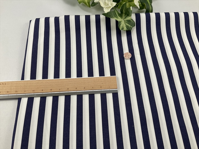 播州織ネイビーストライプブロード