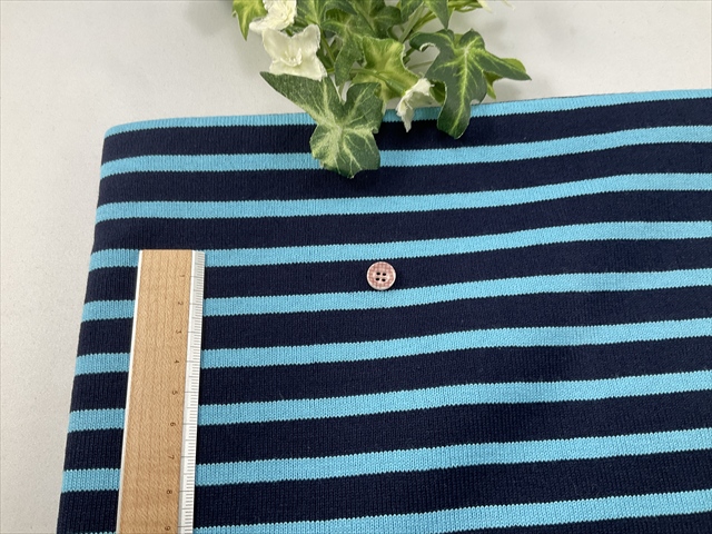 16双糸天竺ボーダーネイビー