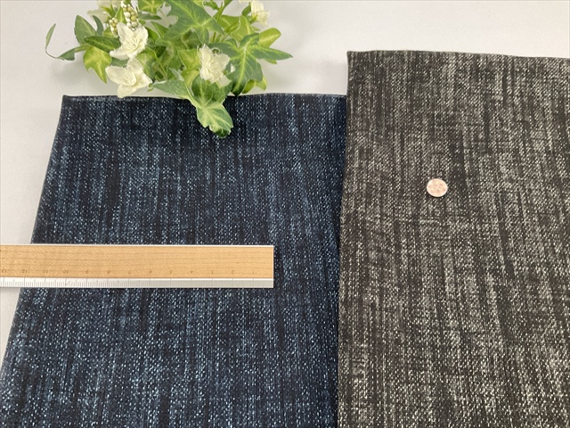 ふわっと薄手のデニム調プリント合繊