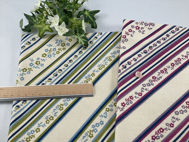 ネル起毛ななめラインフラワー