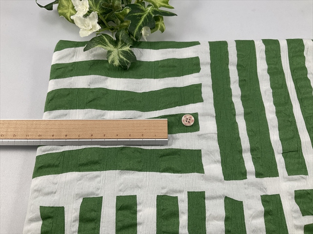 綿ローンミラクルウェーブウェーブライングリーン