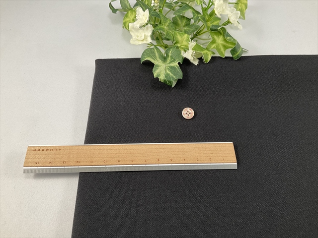 綿麻混ストレッチオックスブラック