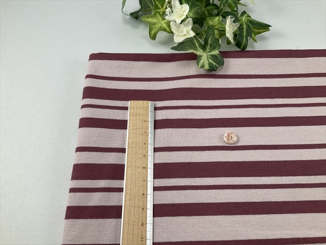 オールドローズボーダー天竺