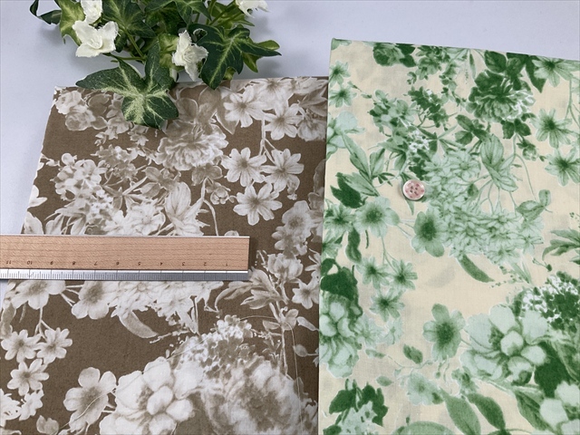 コットンタイプライターフラワープリント