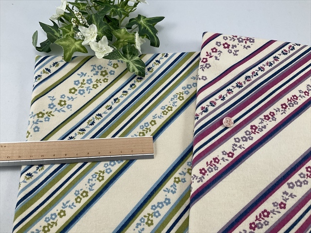 ネル起毛ななめラインフラワー