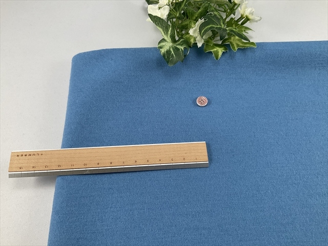 圧縮メルトンウールスムースブルー