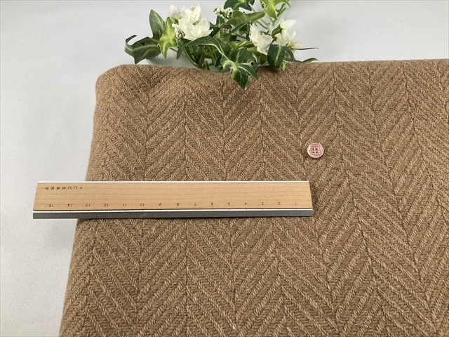 ビッグヘリンボンウールブラウン