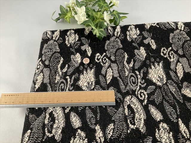 裏パイル柔らかジャガードブラック