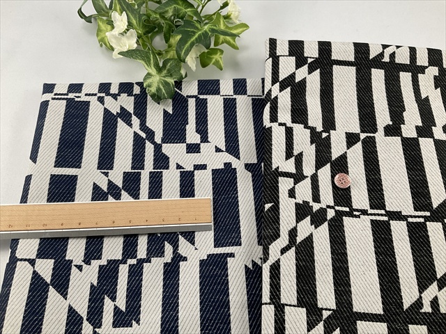 先染めジャガード変わりストライプ