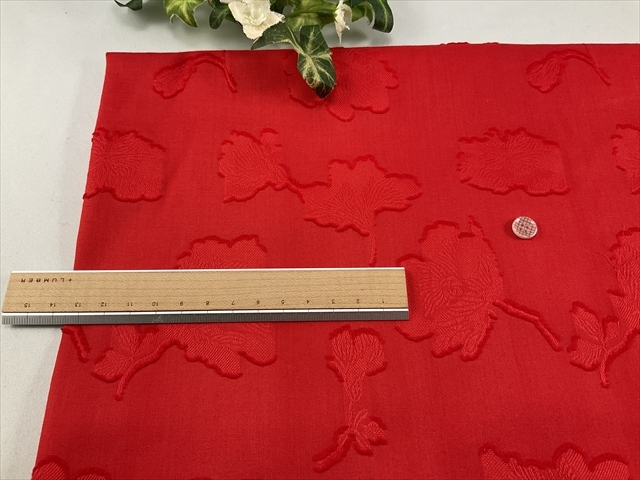 カットジャガードレッドフラワー