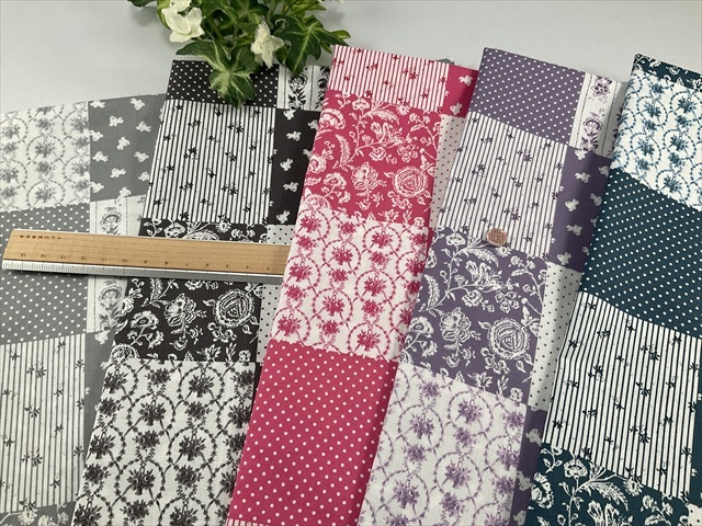 コットンシャーティングパッチワークプリント