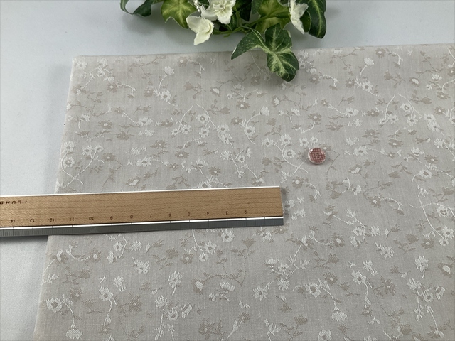 先染めフラワージャガードベージュ