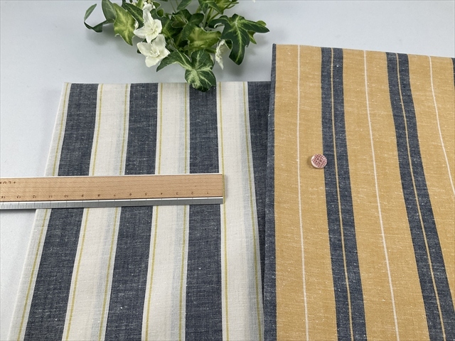 綿麻シーチングストライプ