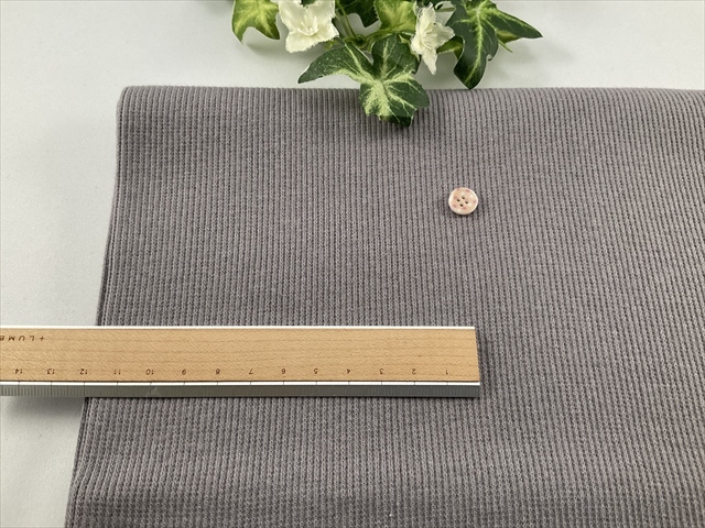 スパンリブくすみラベンダーグレー