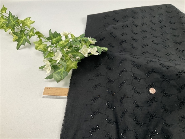 ブラックコットンレースフラワー