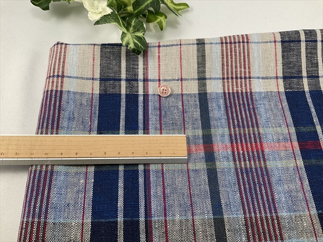 タータンチェックリネンブルー