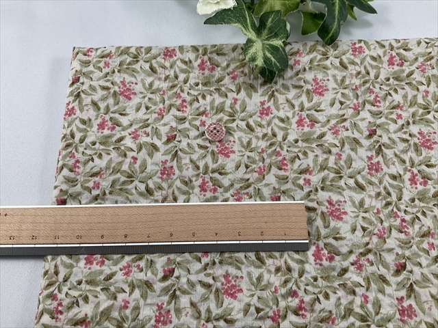 綿ローンミラクルウェーブベージュフラワー