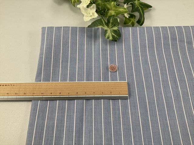 シャツ地ストライプブルー