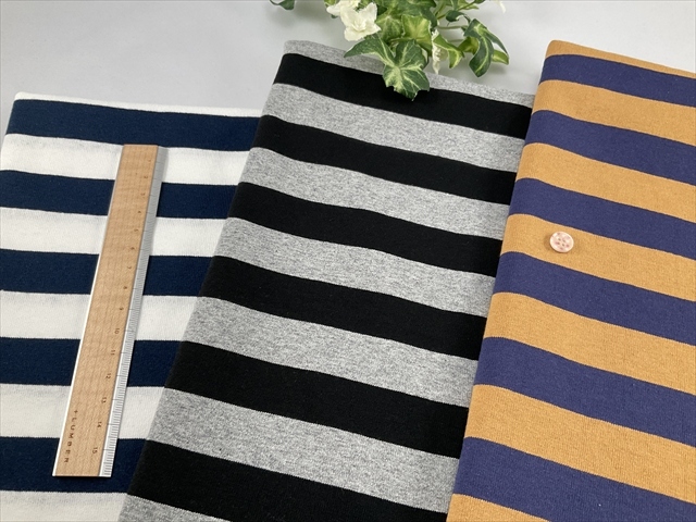 2色ボーダー天竺