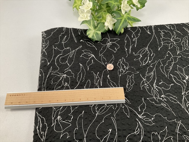 綿ローンミラクルウェーブブラック線画