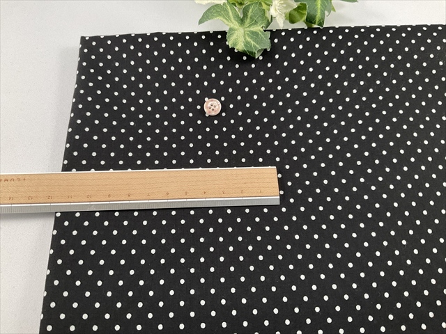今月の目玉商品水玉平織りコットン黒白