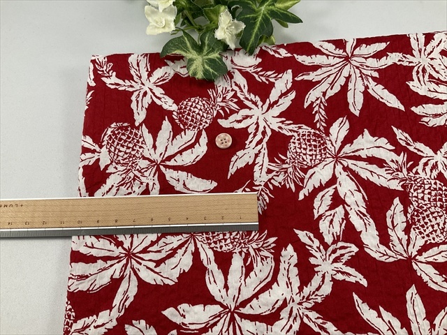 綿ローンミラクルウェーブパイナップルレッド